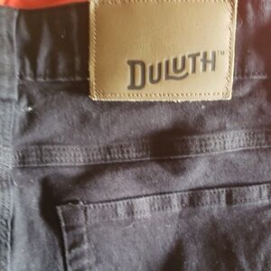 Duluth Trading Co Black Jeans with Brown Patch